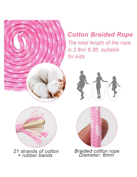 Cuerda de saltar ajustable EGOSKY con mango de madera 3m