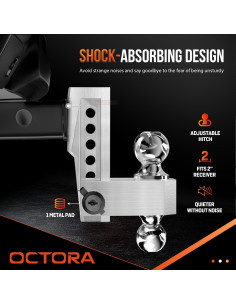 Enganche de Remolque Ajustable Octora 12,500 LBS Aluminio Plata 2