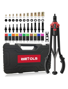 Herramienta de Tuerca Remachada WETOLS 17" con 11 Mandriles