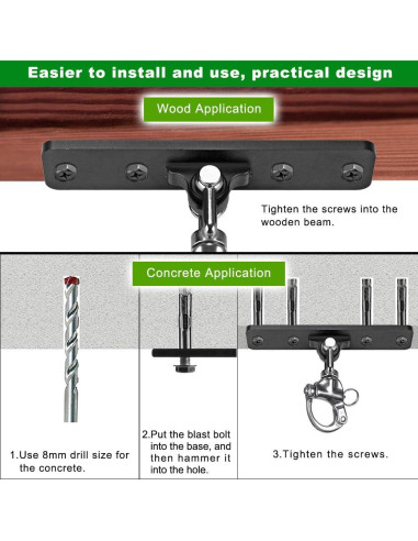 Soporte para Saco de Boxeo Dolibest con Cadena 4 Agujeros