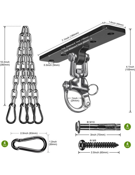 Soporte para Saco de Boxeo Dolibest con Cadena 4 Agujeros
