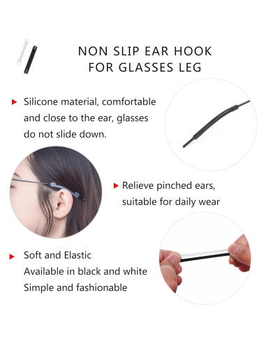 16 Fundas de Silicona para Patas de Gafas SooGree Gruesas