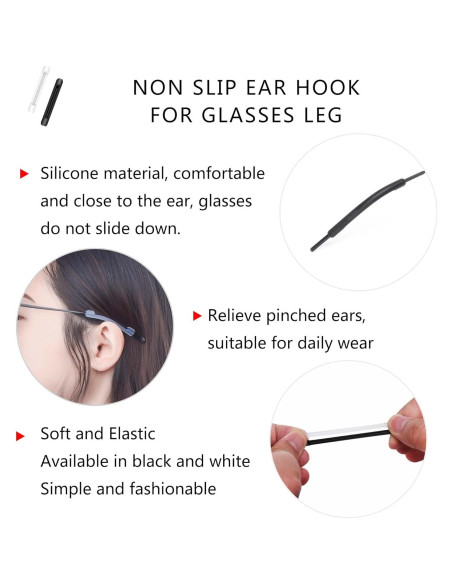 16 Fundas de Silicona para Patas de Gafas SooGree Gruesas