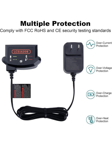 Cargador de Batería 20V MAX Black+Decker LCS1620B Litio