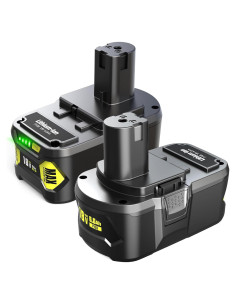 Batería de Reemplazo 18V 6.0Ah Ryobi ONE+ 2 Paquetes