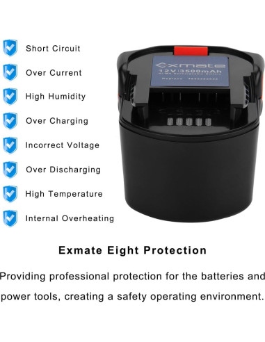 Batería de Reemplazo Exmate 12V 3500mAh Ni-MH para Ridgid