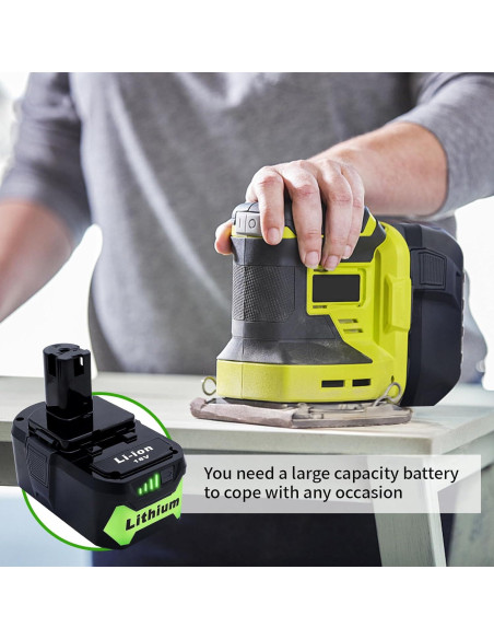 2 Baterías de Litio 18V 6000mAh Ryobi P108 Reemplazo