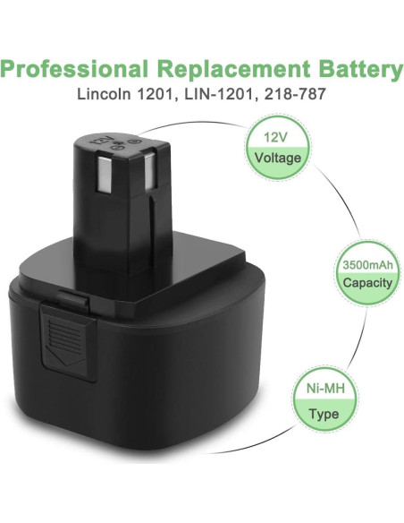 Batería de Reemplazo 3500mAh 12V Ni-MH para Lincoln 1200 1240