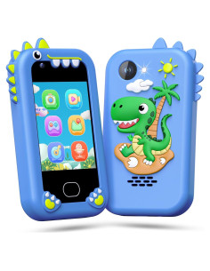 Teléfono Infantil Lapare Azul con Pantalla Táctil y Doble Cámara