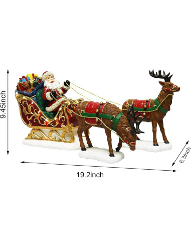 Decoración Navideña Santa en Trineo con Renos LED MOMENTOS EN EL TIEMPO