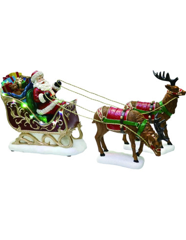 Decoración Navideña Santa en Trineo con Renos LED MOMENTOS EN EL TIEMPO