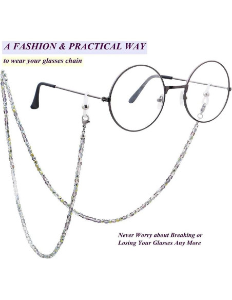 Cadena de Gafas KAI Top 70cm Perlas Coloridas Ajustable