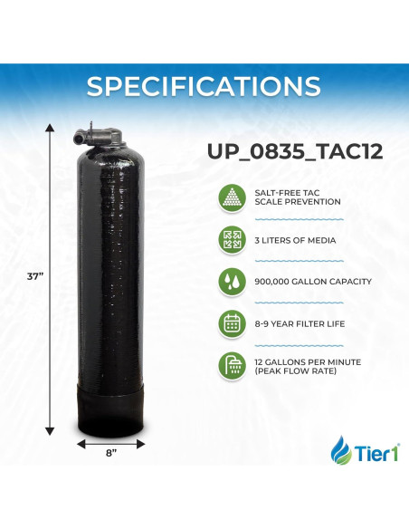 Acondicionador de agua sin sal Tier1 900,000 galones