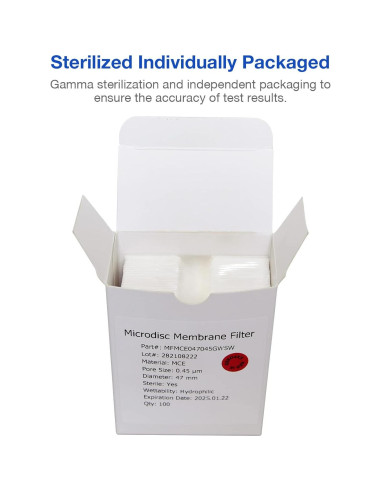 Filtro de Membrana Estéril SimPure MCE 47mm 0.45um Paquete 100