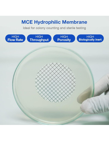 Filtro de Membrana Estéril SimPure MCE 47mm 0.45um Paquete 100
