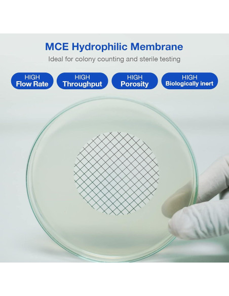 Filtro de Membrana Estéril SimPure MCE 47mm 0.45um Paquete 100