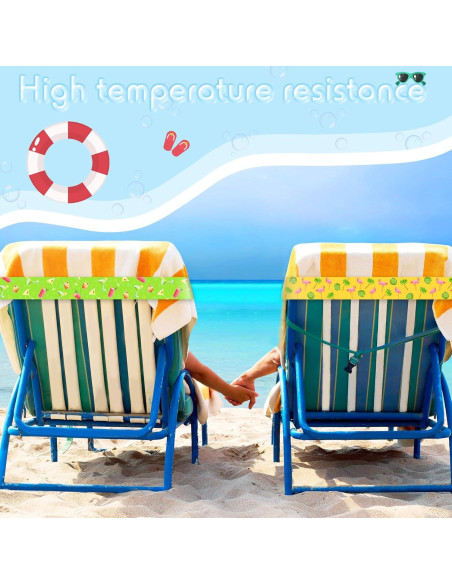 Boao 4 Clips de Toalla para Sillas de Playa Elásticos