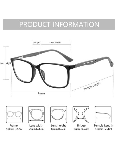 Gafas de lectura BLUEMOKY con luz azul y aumento +2.0 Gafas de lectura BLUEMOKY con luz azul y aumento +2.0