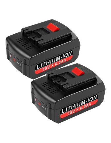 2 Baterías de Litio 18V 6000mAh Reemplazo Bosch BAT609