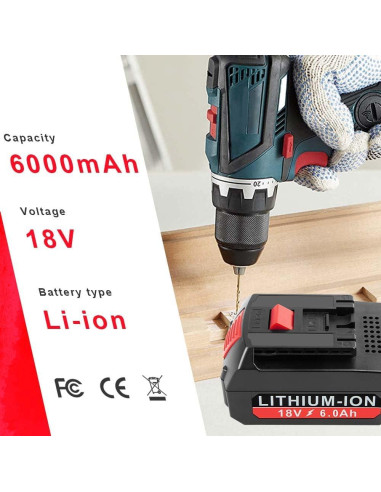2 Baterías de Litio 18V 6000mAh Reemplazo Bosch BAT609
