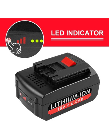 2 Baterías de Litio 18V 6000mAh Reemplazo Bosch BAT609