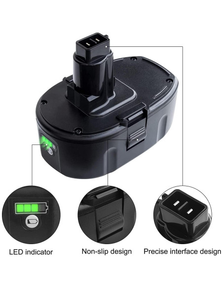 Batería de Litio-Ion DTK 18V 6.5Ah Reemplazo Dewalt 2 Pack