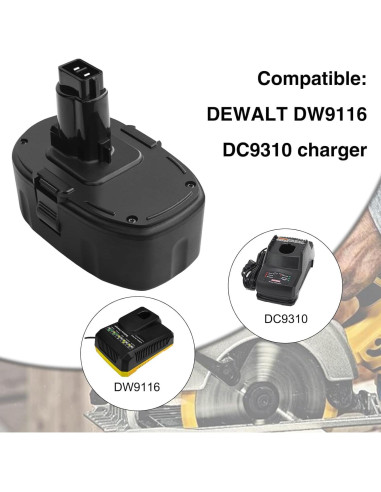 Batería de Litio-Ion DTK 18V 6.5Ah Reemplazo Dewalt 2 Pack