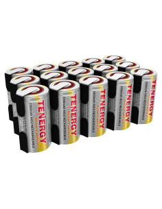 Batería recargable Tenergy Sub C 2200mAh 1.2V - Paquete de 15