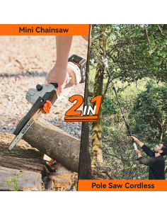 Sierra de Poste 2-en-1 TaskStar 8" Inalámbrica con Baterías 2