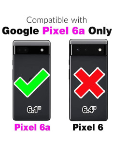 Funda Cartera Asuwish para Google Pixel 6A 2022 con Espejo 2