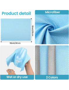 Paquete de 40 paños de microfibra Gandeer 30x40 cm gris azul 2