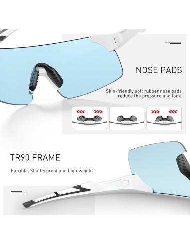 Gafas de Ciclismo Fotocromáticas SCVCN UV400 Ajustables
