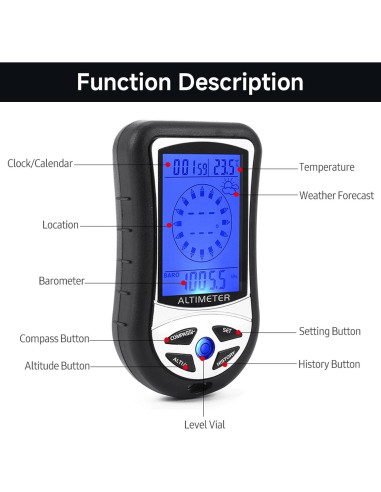 Altímetro Digital 8 en 1 Kodrily con Brújula y Termómetro