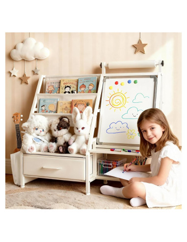 Caballete de Arte 4-en-1 Faesun para Niños con Estantería