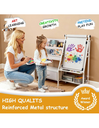 Caballete de Arte 4-en-1 Faesun para Niños con Estantería