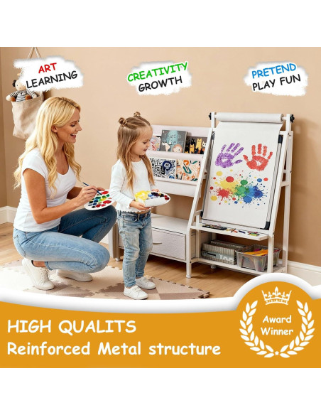 Caballete de Arte 4-en-1 Faesun para Niños con Estantería