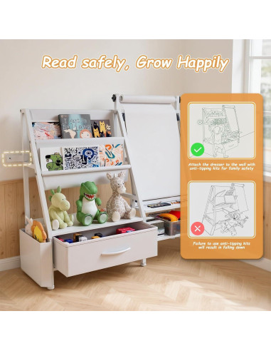 Caballete de Arte 4-en-1 Faesun para Niños con Estantería