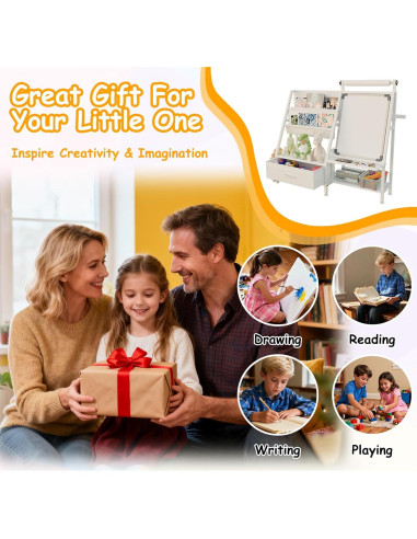 Caballete de Arte 4-en-1 Faesun para Niños con Estantería