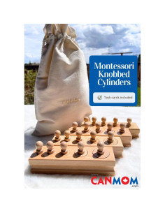 Bloques de cilindros Montessori con perillas - 4 bloques 2