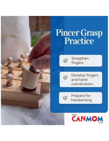 Bloques de cilindros Montessori con perillas - 4 bloques