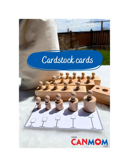 Bloques de cilindros Montessori con perillas - 4 bloques