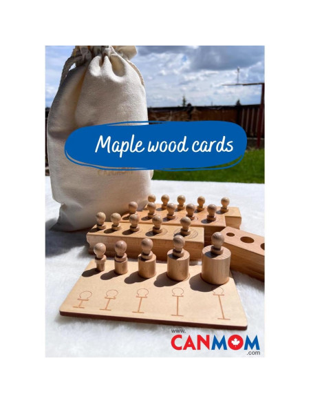 Bloques de cilindros Montessori con perillas - 4 bloques