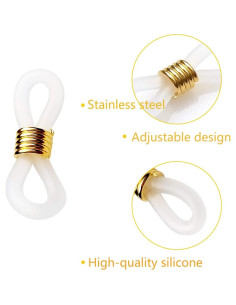 Conectores de Goma Ajustables TTSAM 40 Piezas para Gafas 2