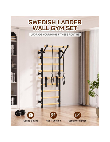 Escalera Sueca Cofiyard para Gimnasio en Casa - Montaje Pared