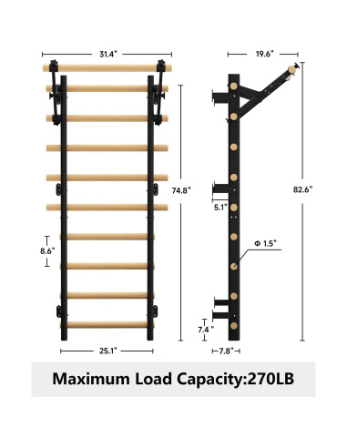Escalera Sueca Cofiyard para Gimnasio en Casa - Montaje Pared