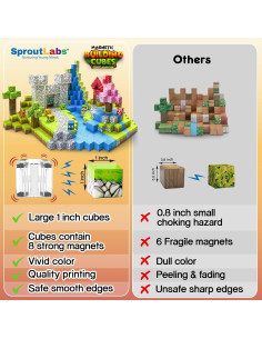 100 Pcs Bloques Magnéticos SproutLabs para Niños 3-10 Años 2