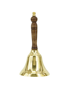 Campana de Mano de Latón Hecha a Mano - 7.92 cm - Oro