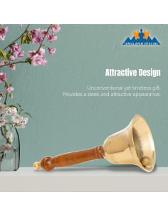 Campana de Mano de Latón Hecha a Mano - 7.92 cm - Oro 2