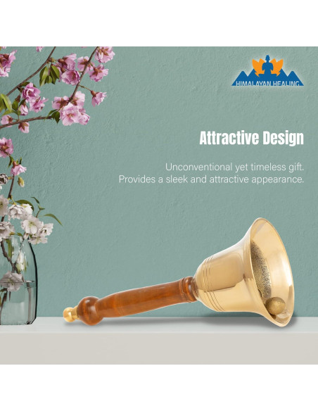 Campana de Mano de Latón Hecha a Mano - 7.92 cm - Oro