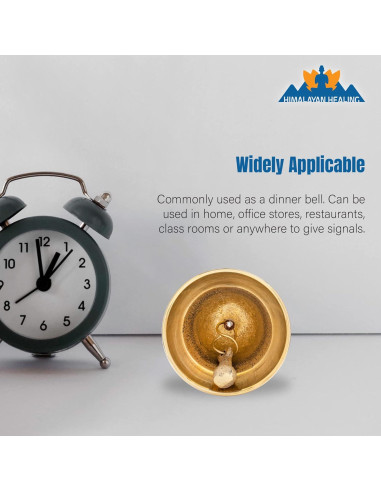 Campana de Mano de Latón Hecha a Mano - 7.92 cm - Oro